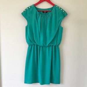 Teal Guess Dress with Gold Buttons